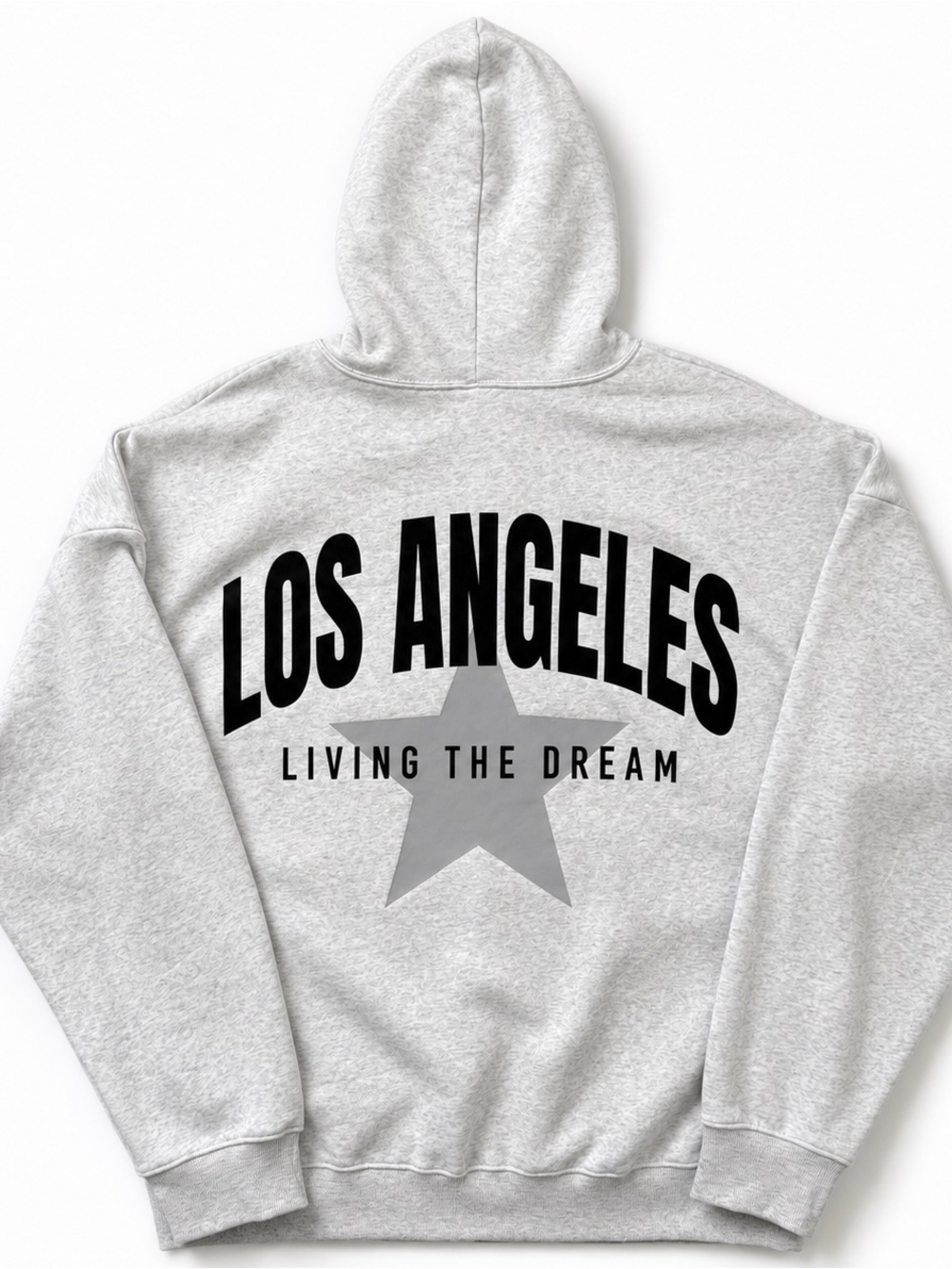 No Boundaries Essential Fleece Hoodie Womens XL Gray Los Angeles Star Graphic